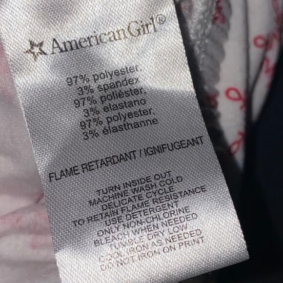 American Girl Warm Wishes Two Piece Pajama Set Girls Red White Gold XL (18/20) - Picture 11 of 14